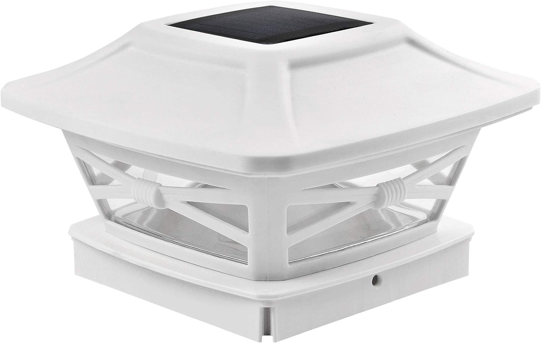 Davinci LightingRenaissance Solar Outdoor Post Cap Lights - Includes Bases for 4x4 5x5 6x6 Posts - Bright LED Light - Pearl White (1 Pack)