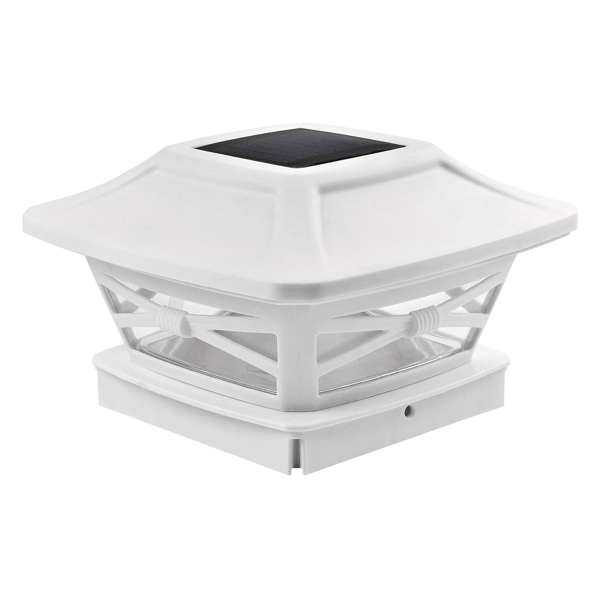 Davinci LightingRenaissance Solar Outdoor Post Cap Lights - Includes Bases for 4x4 5x5 6x6 Posts - Bright LED Light - Pearl White (1 Pack)