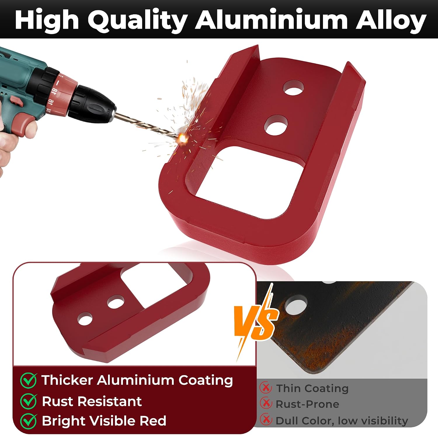YUDE 2PCS Tow Hooks for Tacoma 2024-2026, 4Runner 2025-2026, Land Cruiser 250 2024-2025, Red Powder Coated CNC Aluminium Alloy