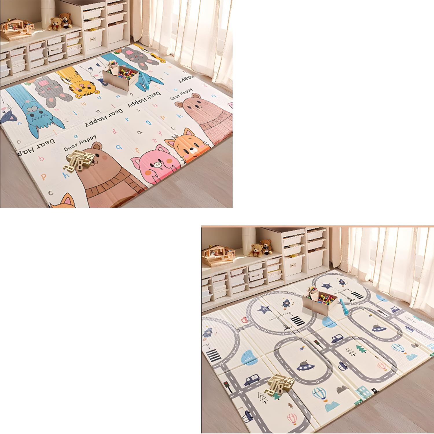 Tappeto Gioco Neonato Morbido,Bambini Pieghevole,Tappetino Gattonamento Sensoriale, Antiscivolo E Impermeabile,Per Bimbi,Palestra Neonati - Tummy Time(Size:180 * 160 * 2cm,Color:B)