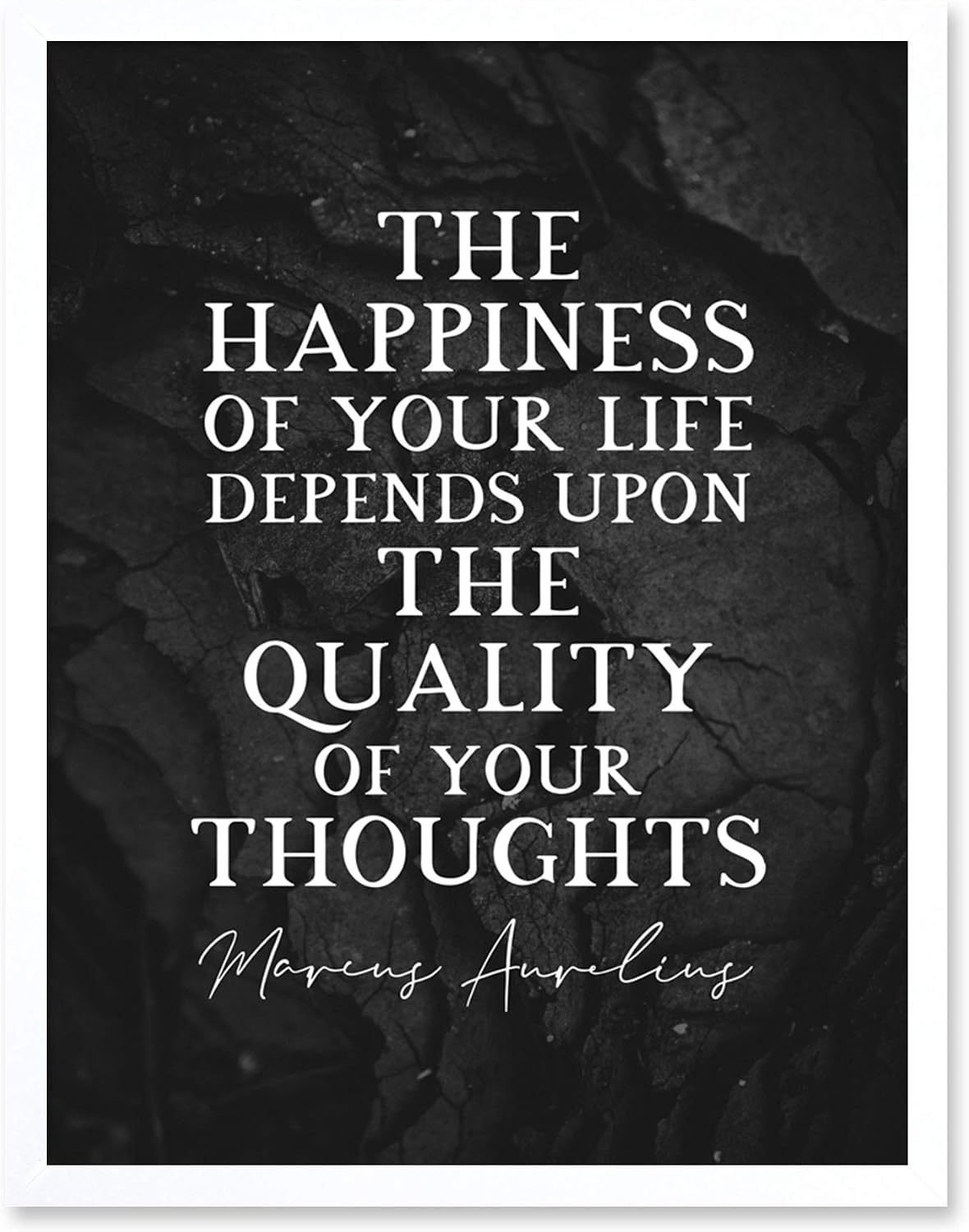 Artery8 Slate Quote Marcus Aurelius Happiness Quality Thoughts Unframed Wall Art Print Poster Home Decor Premium