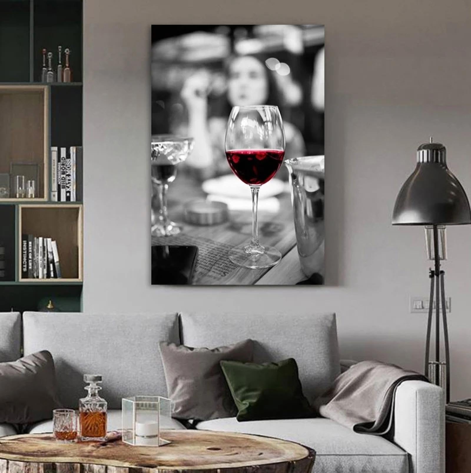 Peinture sur toile vin rouge 60x80 cm décoration moderne pour bar et restaurant sans cadre