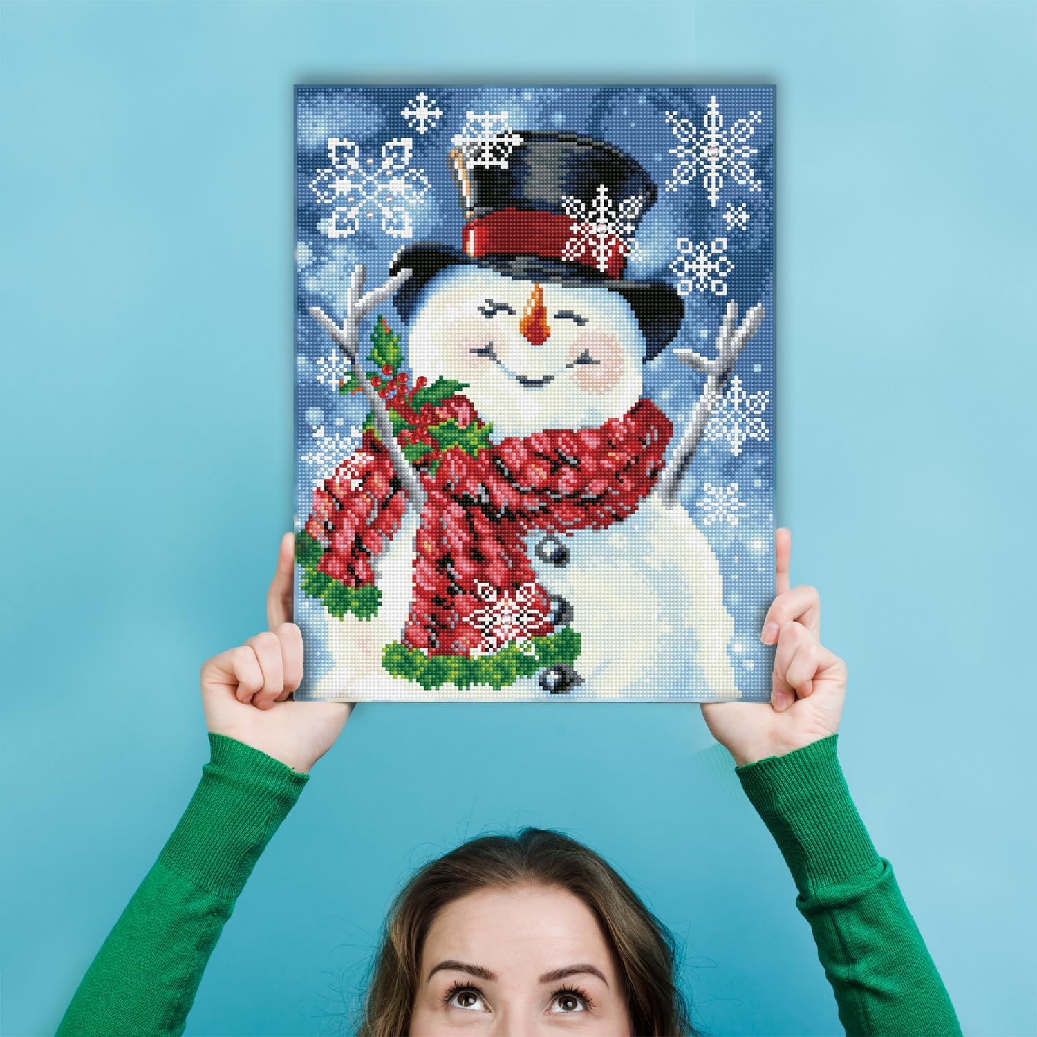 DIAMOND DOTZ Joyful Jolly Snowman Diamond Painting Kits for Adults - Diamond Art Kits a Relaxing Creative Craft Kit with Dotz Gems 18x14