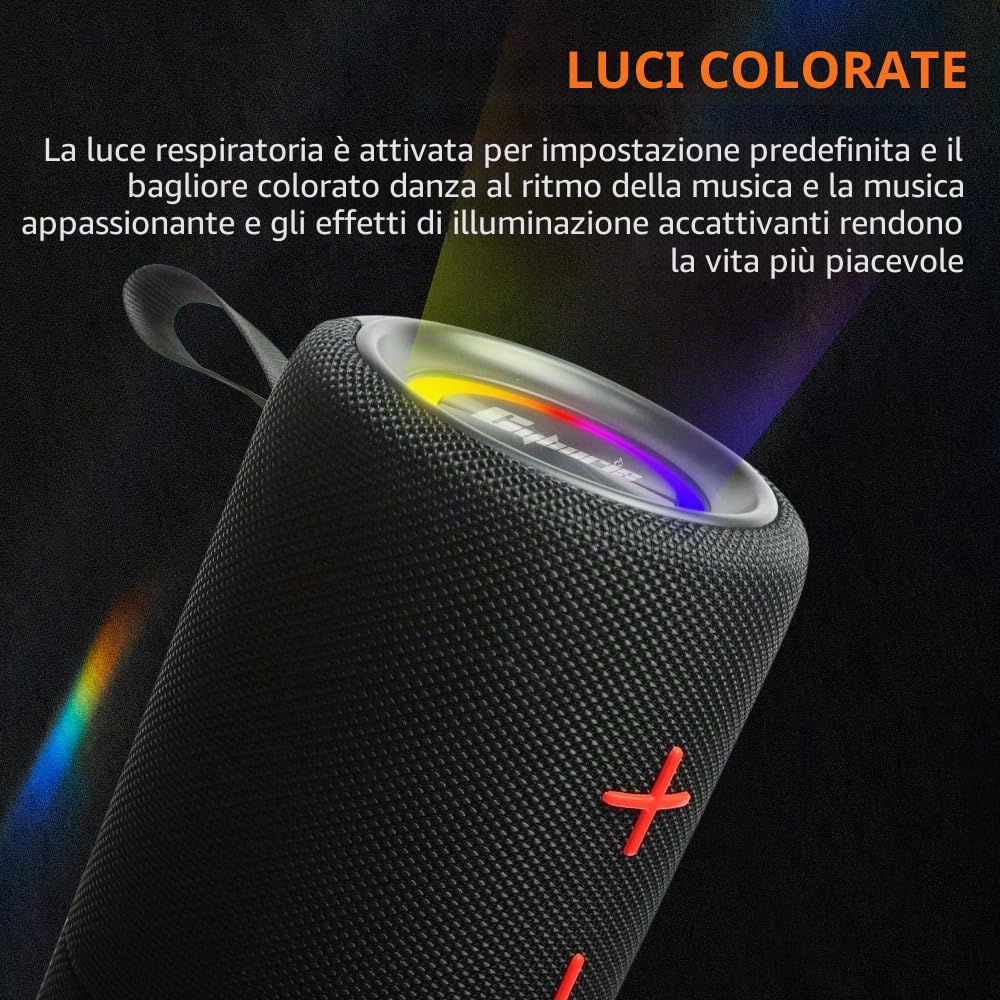 CYBORIS Doppio Altoparlante Bluetooth 2 in 1 40 W Impermeabile Senza Fili V5.3 Bassi Profondi Suono Stereo Potente 24 Ore di Riproduzione Vero Appariamento
