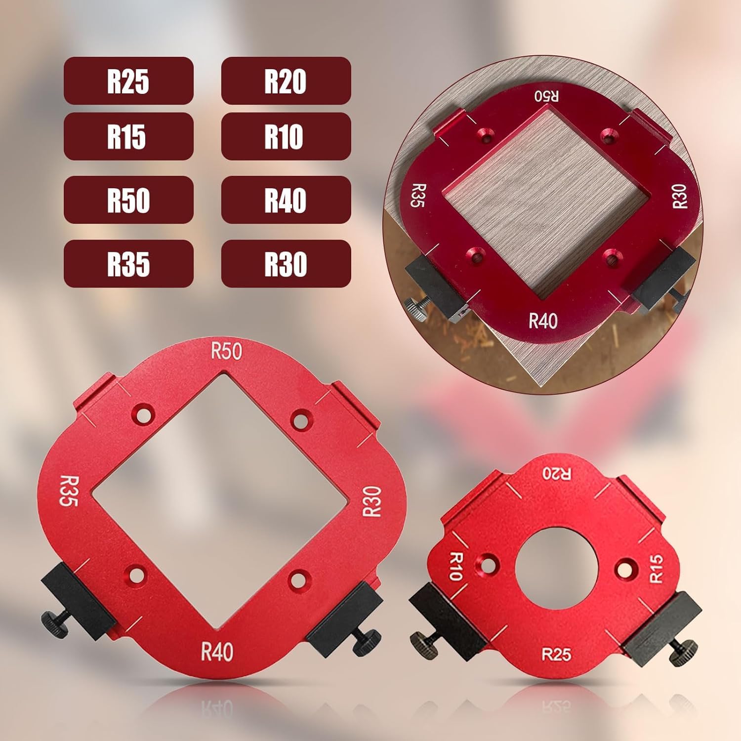 5 Stks Radius Hoek Jigs Voor Houtbewerking, Houtbewerking Ronde Hoek Radius Sjablonen Radius Jig Corn