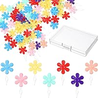 Gtziqa 40PCS Cute Flower Needle Threaders - Colorful Wire Loop Embroidery Threaders for Sewing, Knitting, Quilting, Cross Stitch