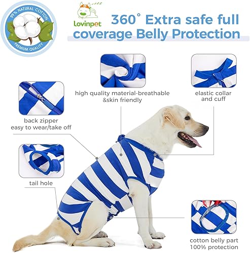 Miniatura 8 de LovinPet Camiseta de recuperación  Cobertura completa para perro, protector quirúrgico, cuello electrónico, recuperación alternativa ceñida para