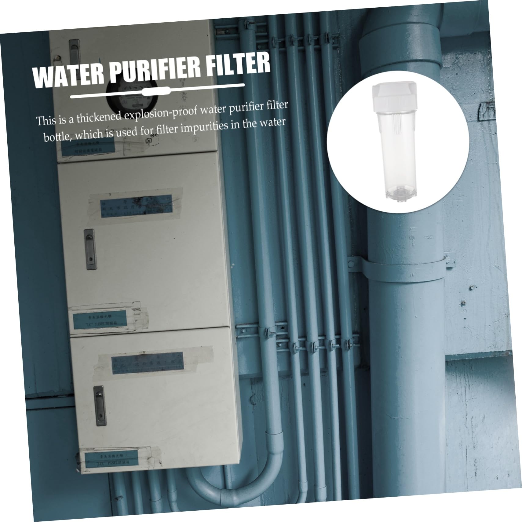 Abaodam Bouteille Filtrante Antidéflagrante en Pet et Pp 10 Pouces Préfiltre Purificateur D’eau Cuisine et Machine à Laver