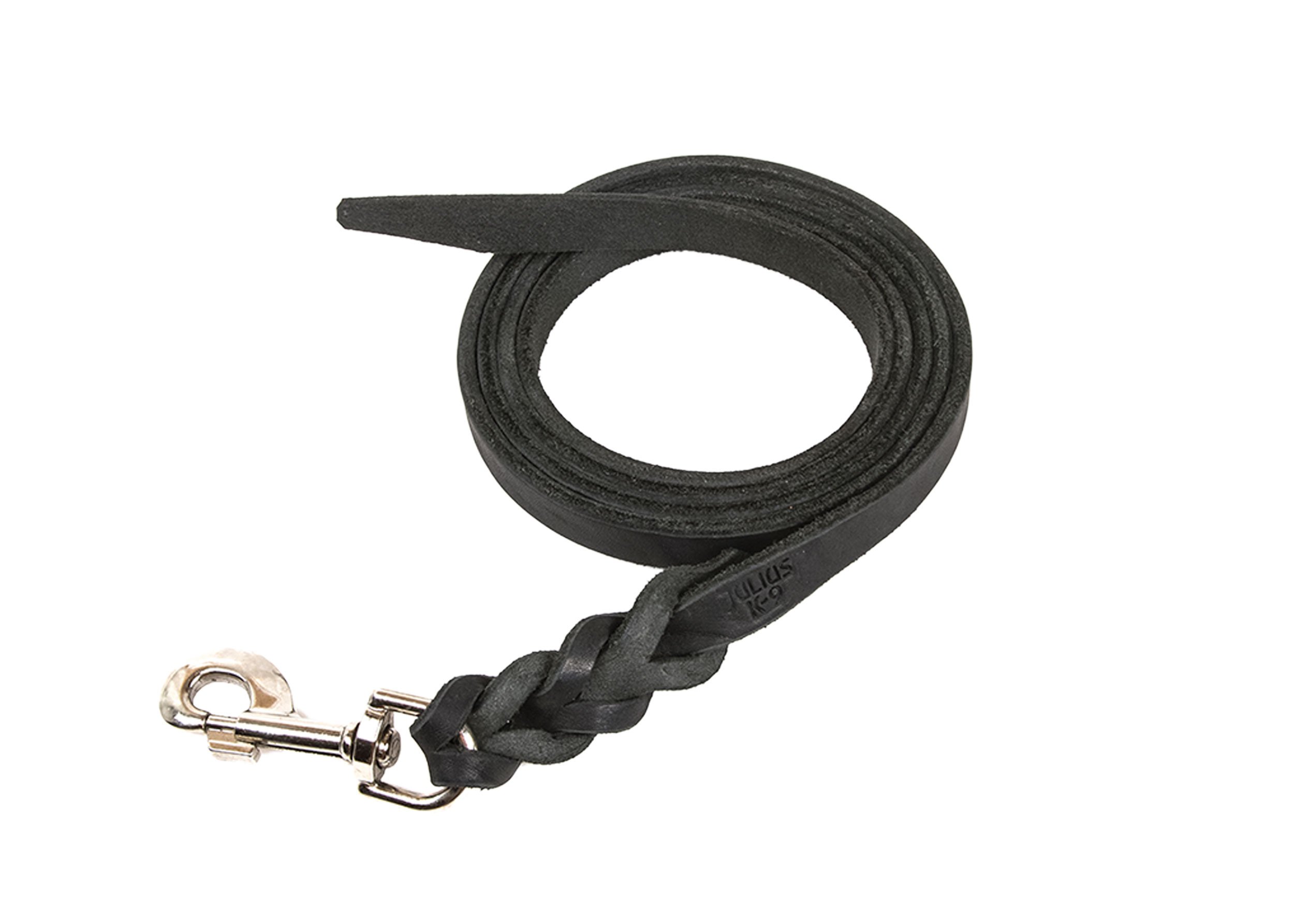 Julius-K9 Leather Leash without Handle, with Zamak Carabiner, 10 mm x 0,8 m, Braided
