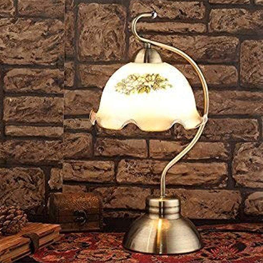 XANAYXWJ Lampy stołowe, biurkowa, Minimalistyczna lampka nocna z szklanym kloszem do sypialni, salonu, sypialni Retro stołowa Ciepła jak zawsze