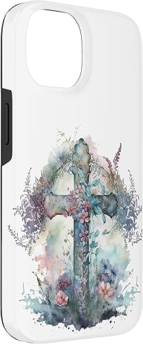 Miniatura 6 de Funda para iPhone 13 Pro Max fe religiosa con cruz cristiana con flores