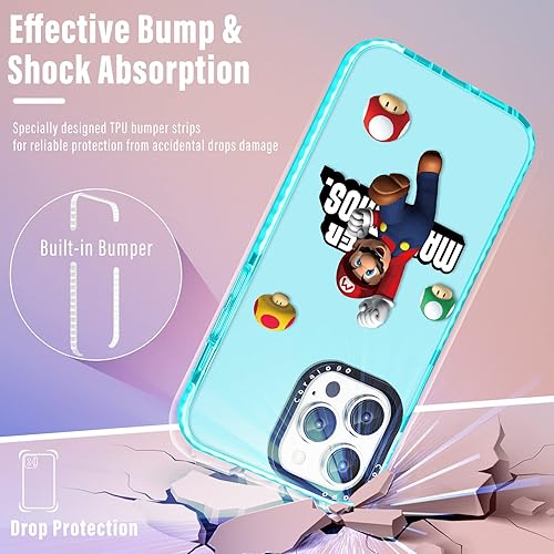 Miniatura 4 de Coralogo Funda para iPhone 14 Pro Max bonita funda de dibujos animados Malio de personajes japoneses divertida diseño de hongos rojos para hombres