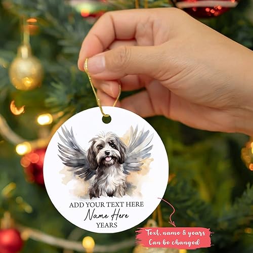 Vista 109 de Adorno conmemorativo personalizado de Bulldog Inglés – Alas de ángel, regalo de Navidad personalizado para perro, mamá y papá Adorno de Bulldog