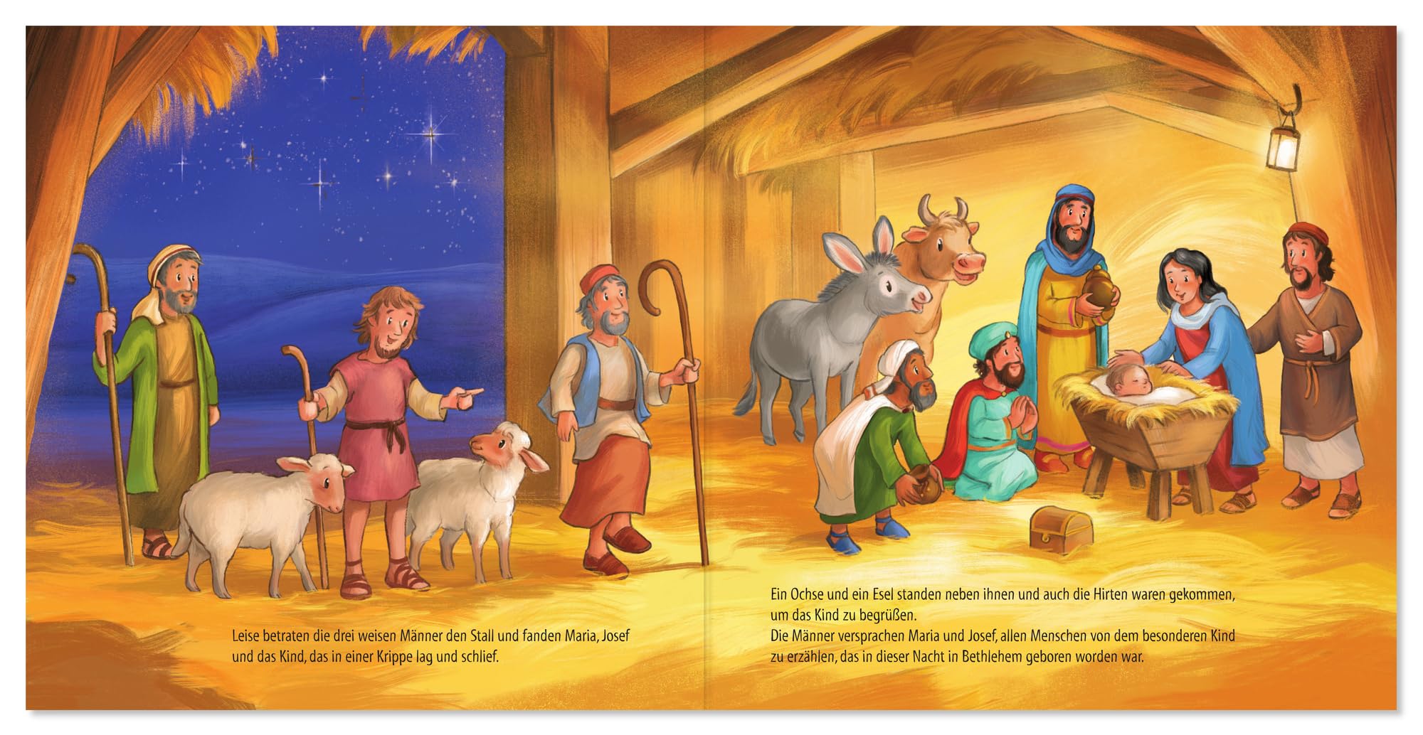 Die Weihnachtsgeschichte: Bilderbuch mit 12 Spielfiguren zu Weihnachten