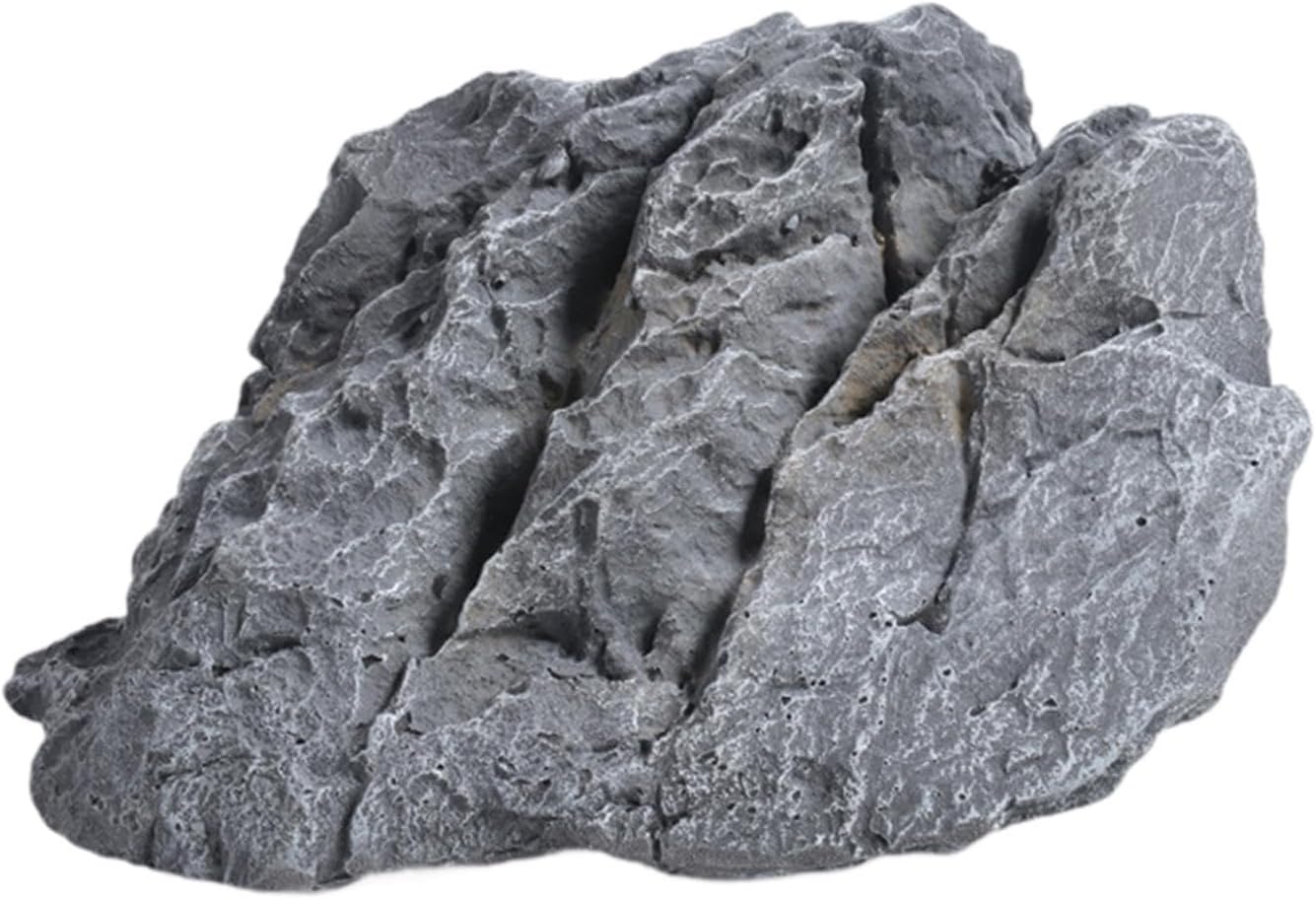PU Material Artificial Rock Ornament Landscaping Model Highly Simulation Lightweight for Reptile Habitat Multifunctional 39x24x8cm