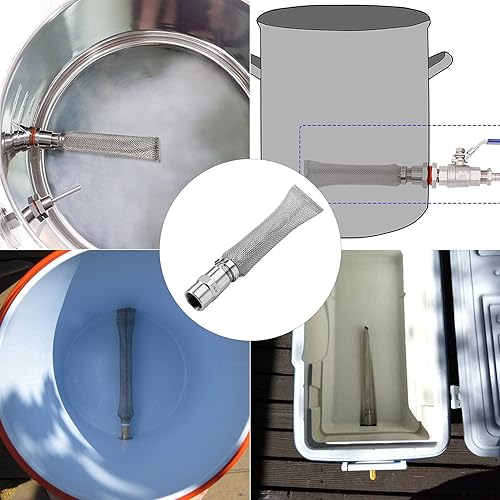 Miniatura 4 de LitKiwi - Pantalla de ebullición bazooka (12 pulgadas NPT) con montaje de tubería (12 "x 12" hembra NPT), reutilizable acero inoxidable 304 filtro