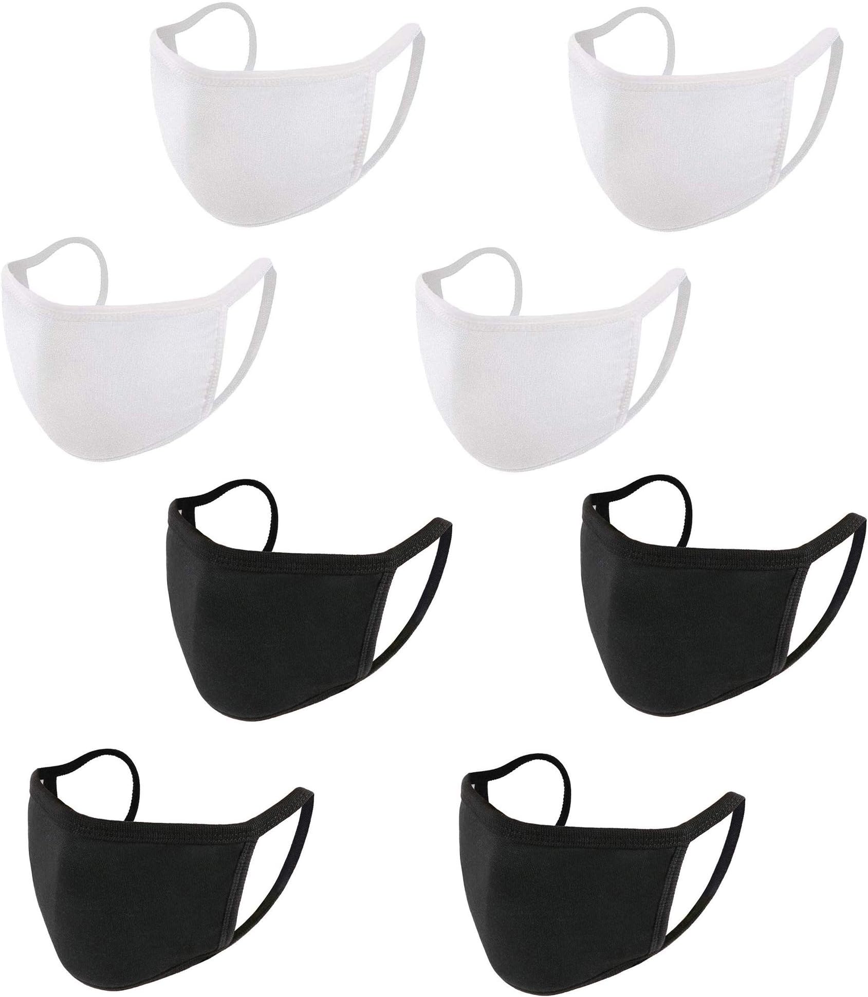 HONYAO Reusable Face M Dust M, Black Cotton Face M Washable Cloth M Reusable & Washable Masks for Running, Cycling （8 Pack）