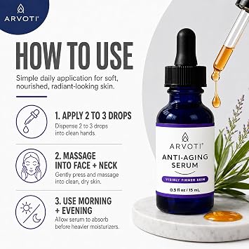 Anti-Aging Face Serum with Bakuchiol, Squalane & CoQ10, 0.5 oz