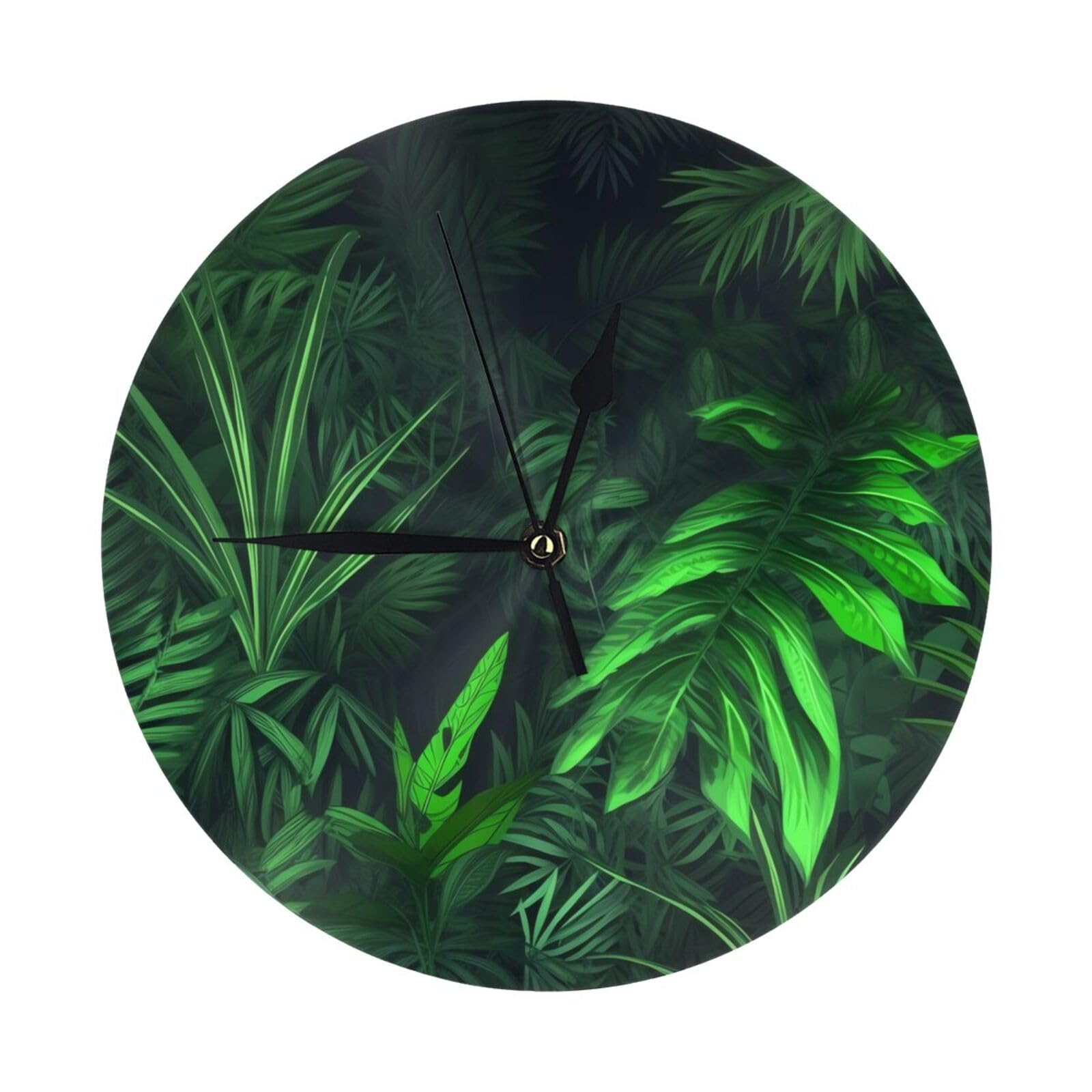 Horloge murale silencieuse sans tic-tac Kururi avec grand cadran numerique et motif plante