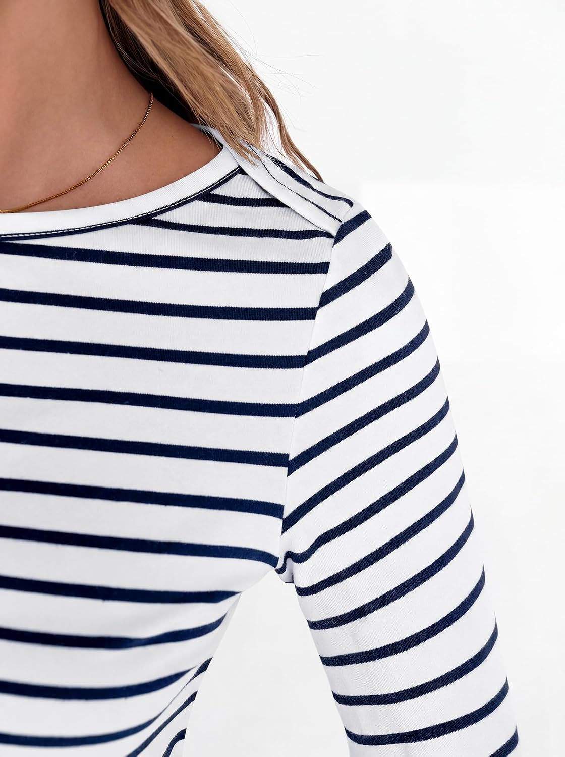 ANRABESS Womens Boat Neck 3/4 Sleeve Top, 2026 Summer Fall Fashion T Shirt image 4