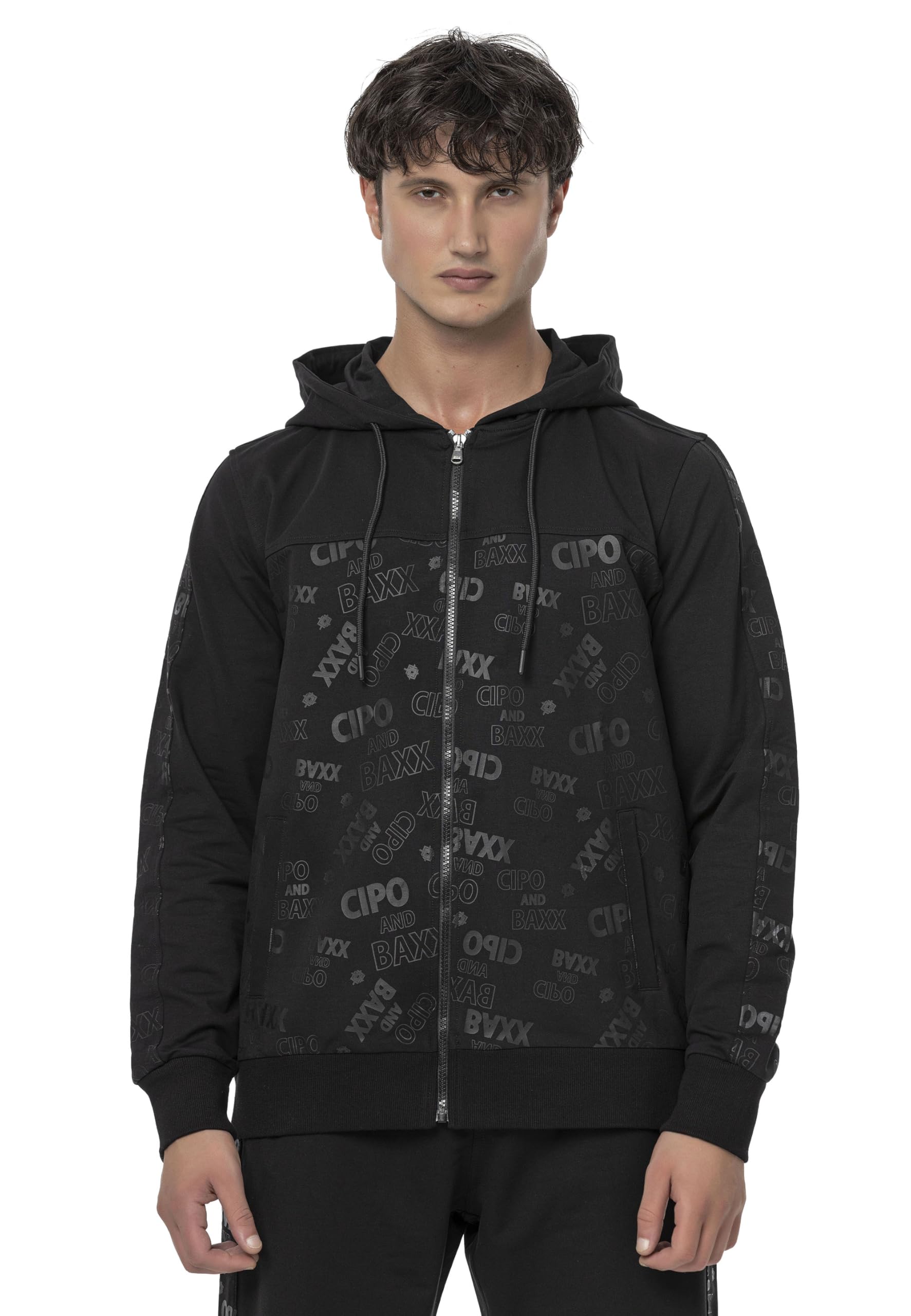 Cipo & Baxx Sudadera con capucha para hombre de la serie – Elegante suéter en estilo moderno casual de calle con cremallera y capucha para el día a día, ocio y fiesta
