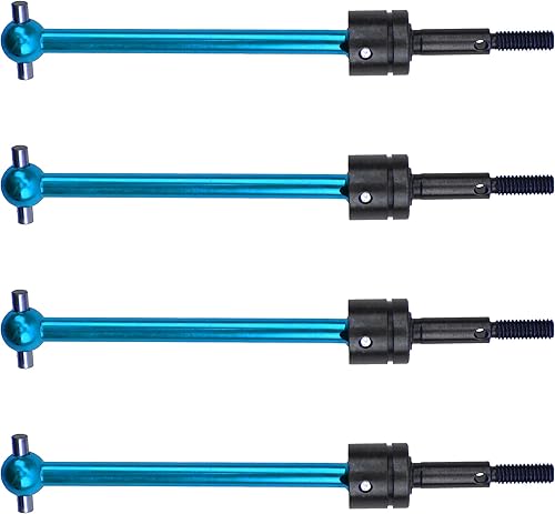Miniatura 2 de 4 piezas de aluminio CVD de Vgoohobby Junta de eje de transmisión CVD compatible con Tamiya TT02B TT-02B DT02 DT03 DF02 110 RC Car (azul)