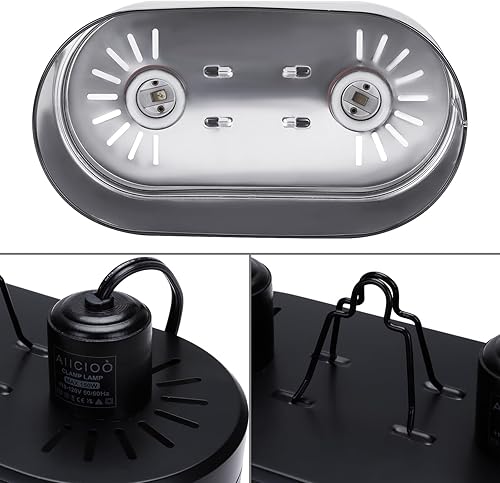 Miniatura 9 de Aiicioo Lámpara de reptil  Cúpula de luz profunda 5.5 pulgadas UVB lámpara de calor reptil lámpara de reptil Max 100W tortuga leopardo Gecko