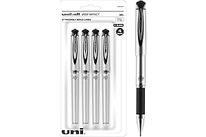Uniball Signo 207 Impact Stick Gel Pen 4-Pack (Black)