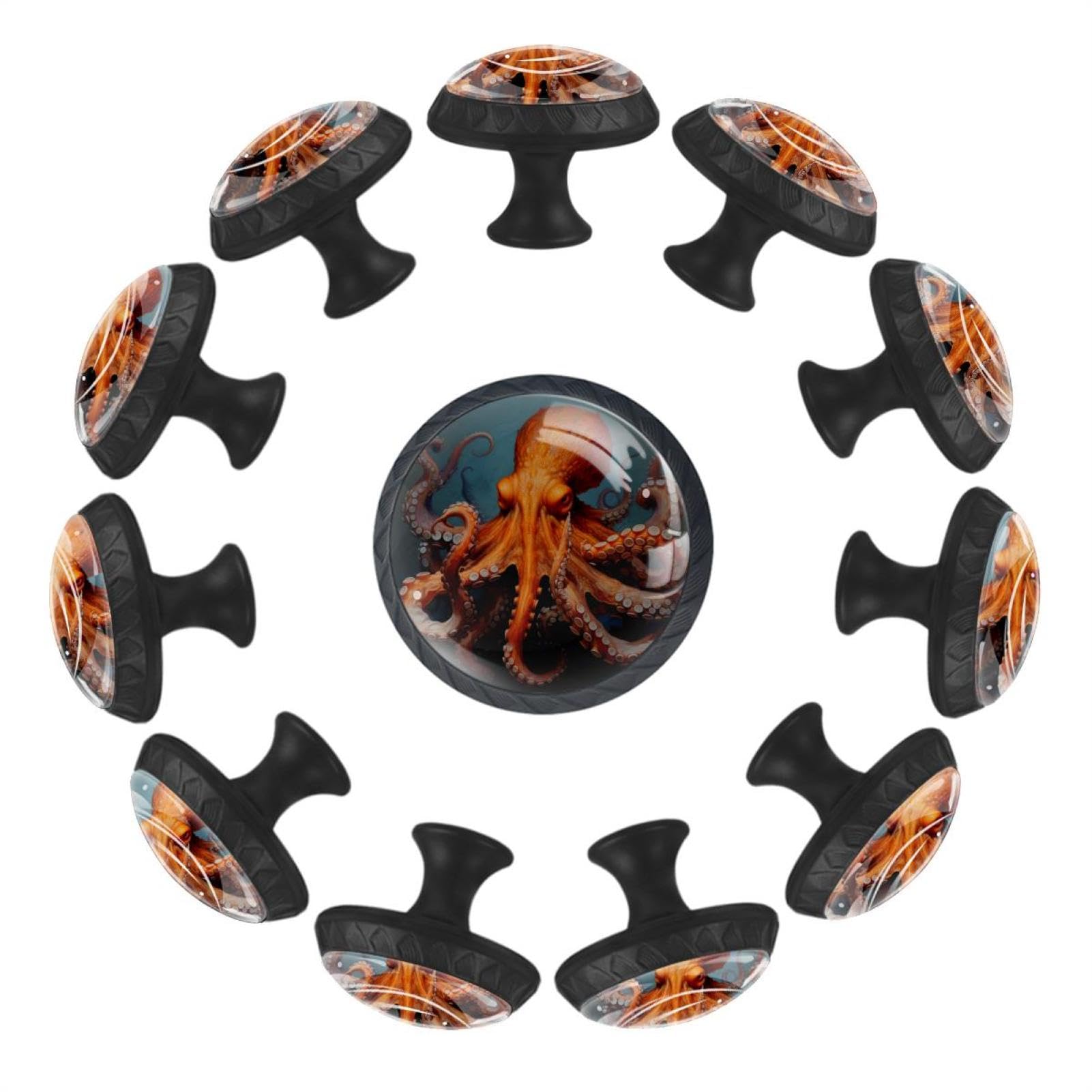 Bouton de tiroir pieuvre en cristal pour une decoration de chambre marine
