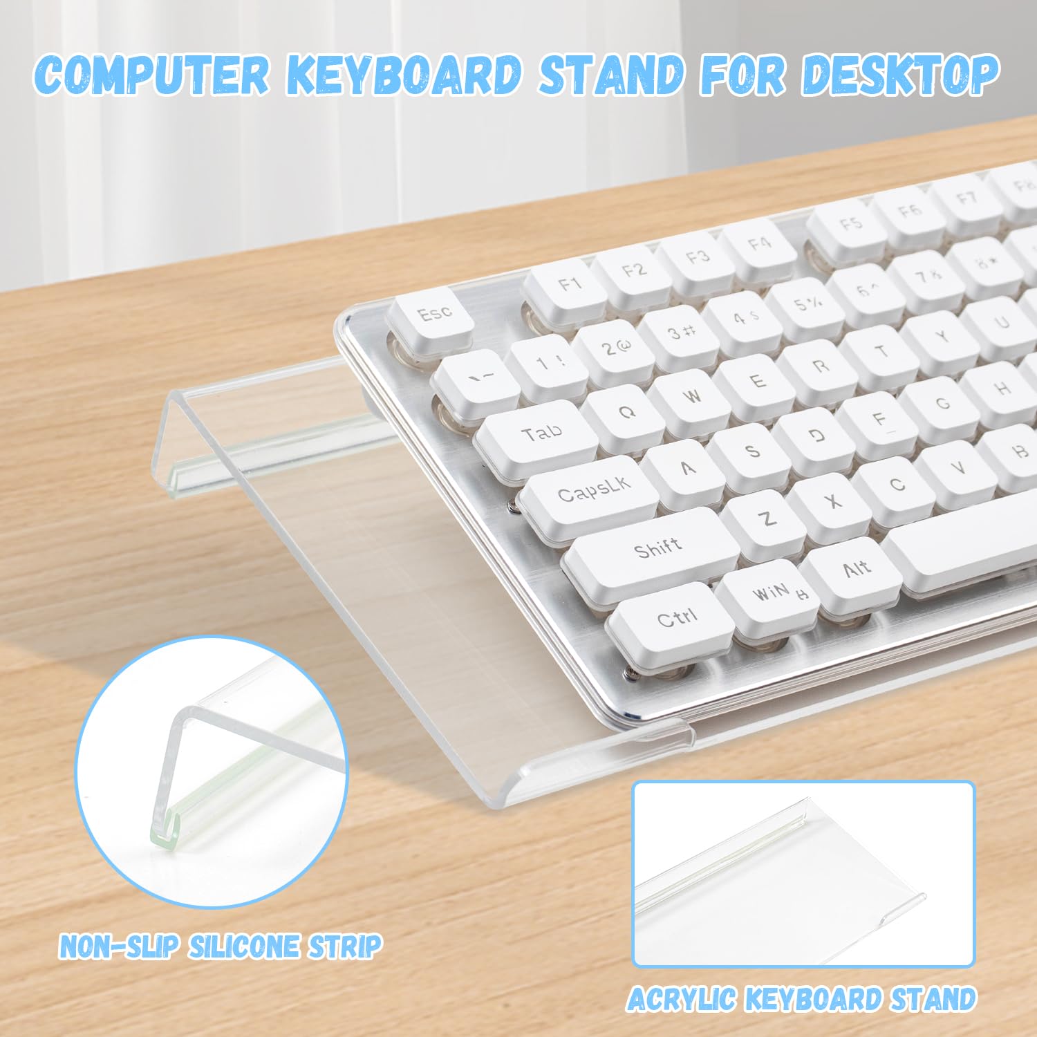 Supporto per tastiera del computer con poggiapolsi in gel, poggiapolsi per tastiera e mouse, ergonomico con poggiapolsi per mouse