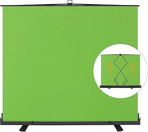 EMART Panel Chromakey plegable de 80 x 92 pulgadas, pantalla verde para telón de fondo fotográfico, estudio de video, juego en vivo, tira portátil,