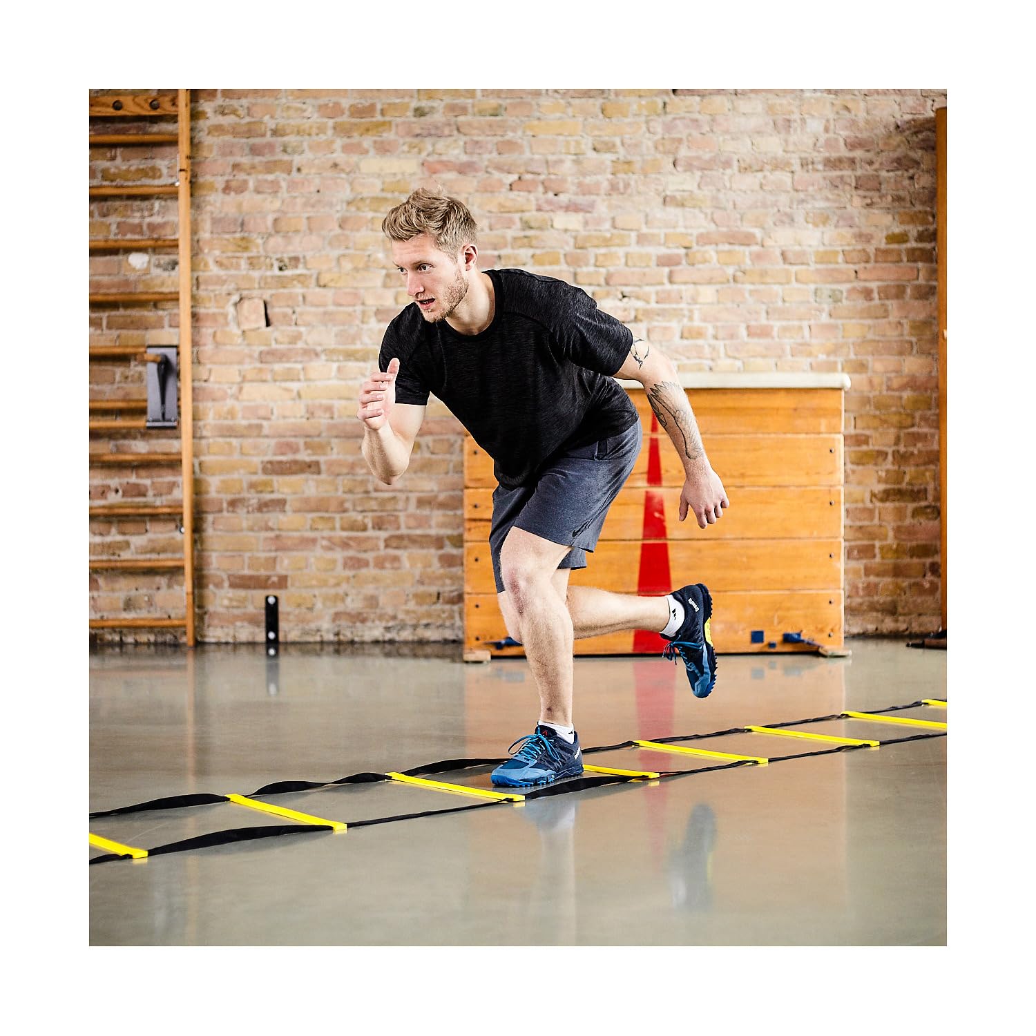 Sport-Thieme Koordinationsleiter Agility | Verstellbare Sprossenabstände | Inkl. U-Eisen | Für Sportplatz u. Turnhalle | Sporttraining für Verschiedene Sportarten