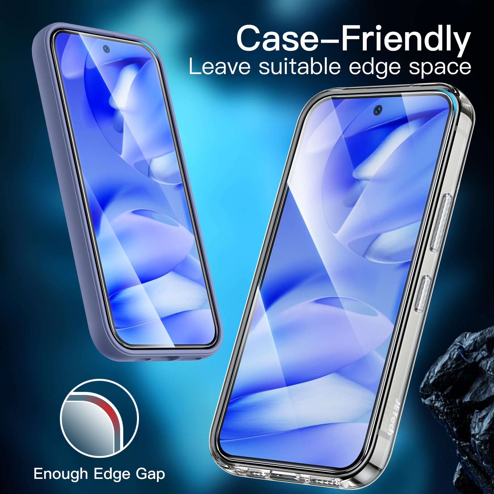 JETech Protection D'écran pour Google Pixel 9a 6,3 Pouces 2025, Film en Verre Trempé avec Outil d'Installation Facile, Compatible avec Les Empreintes Digitales, HD Clair, Lot de 3