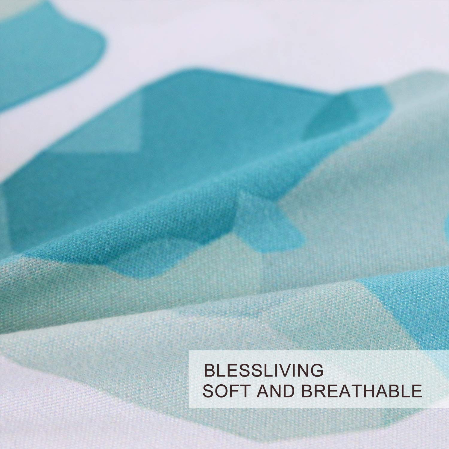 BlessLiving Modern Bedding Terrazzo Print Duvet Cover Sets Marbling Bedding 3 Piece Blue Yellow Green Abstract Marble Pattern Bedspread for Teens Kids Girls (Twin)