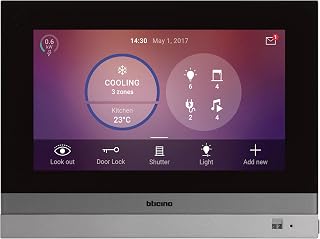 Bticino 3488 7 Inch Video House Station with Touchscreen Monitor, MyHOME Central with WLAN/LAN and Smartphone Connection