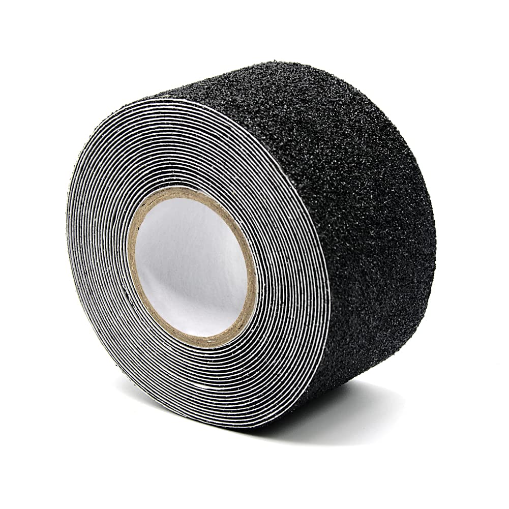 Zanpoon Black Anti Slip Tape, High Traction Strong Grip Abrasive, Non Skid Strip Safety Track Tape For Stairs Tread Steps Ramps Indoor Or Outdoor, (50Mm Width X 5M Long)