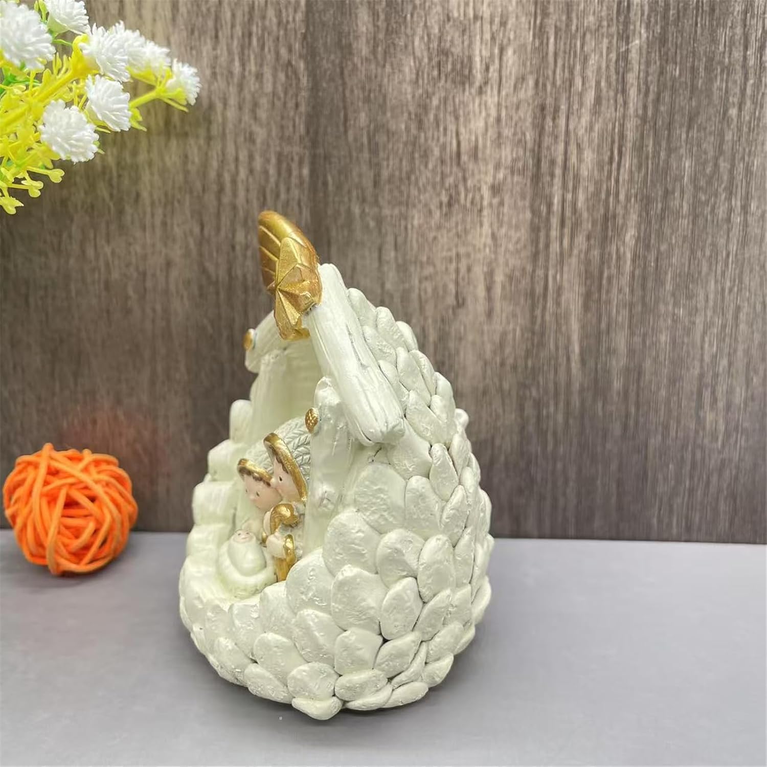 Resin Nativity Scene Statue with Fine Detailing Religious Holy Family Figurine Ornament for Spiritual Display Religious Sculpture