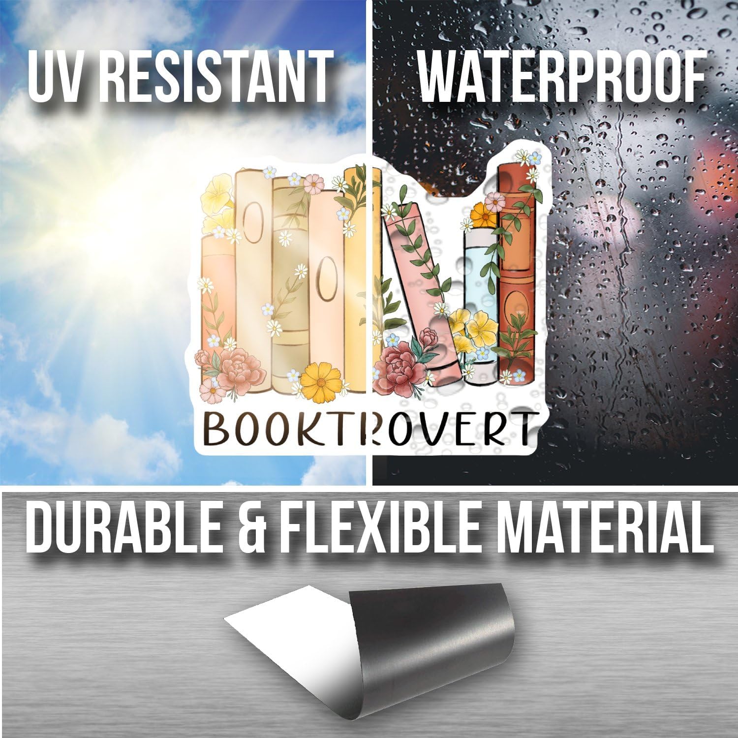 Bibliophile Bookshelf Magnet - Book Lover Gift - Floral Decor Accessories Car Magnet - Bookworm Reading Magnet - Bookish Gifts for Readers - Book Heart - AAMT1746 image 5