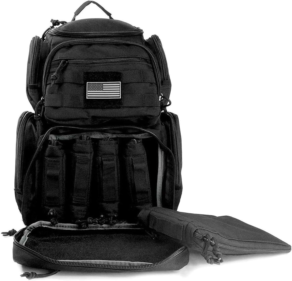 Tactical Shooting Range Backpack for Pistols HandgunsHeavy Duty Quality Gun Carrier Range Bag