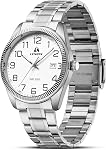 LN LENQIN Mens Watches Stainless Steel Waterproof Analog Quartz Watch Watches for Men with Date Display Classic Business Dress Wrist Watch with Adjustable Band
