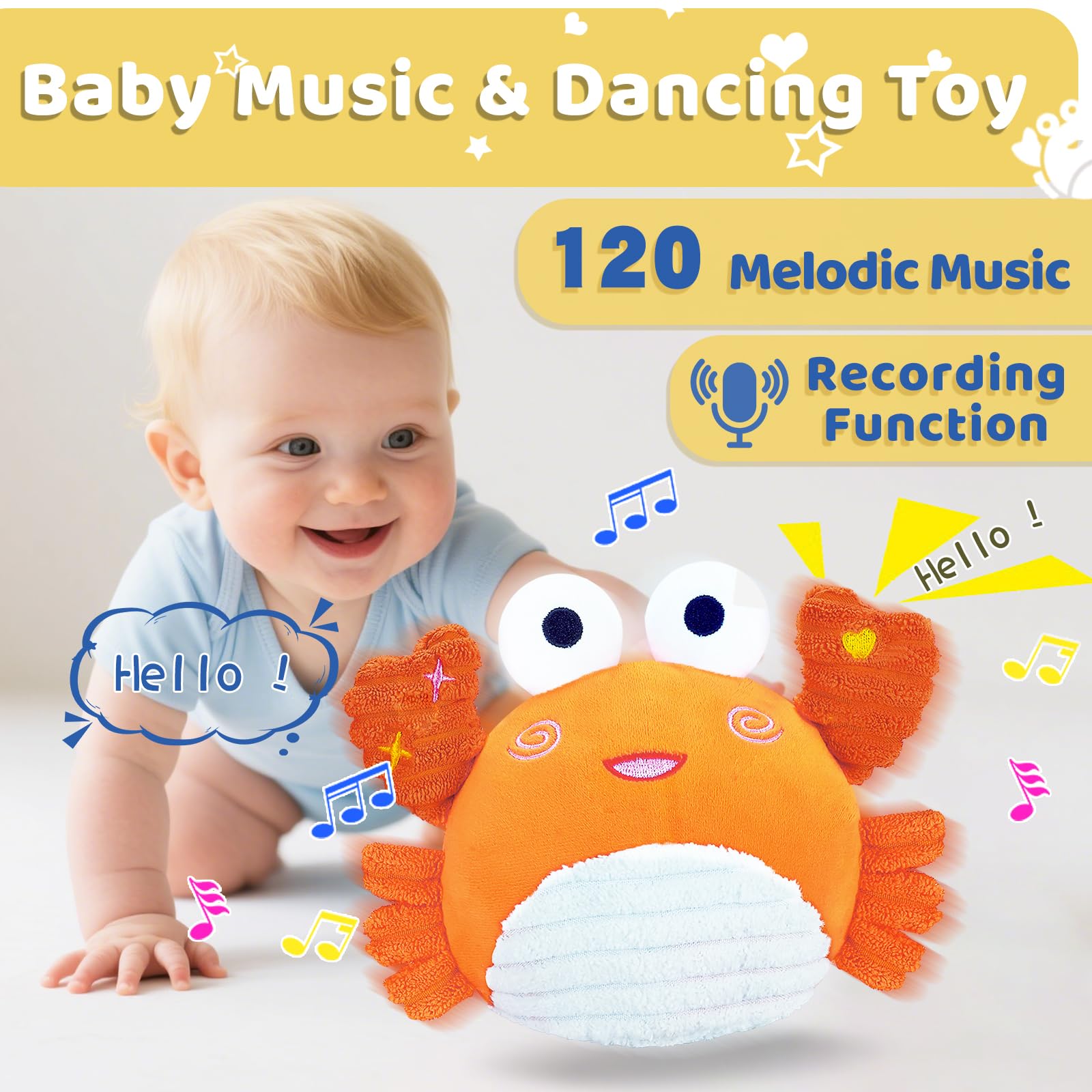 RedCrab Crawling Crab Baby Toy,Musical Crawling Toy for 12-18 Months - Image 3