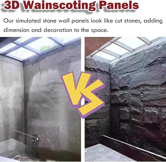 PU Soft Stone Wall Panels, Lightweight 3D Fluted Textured Panel Accent & Wainscoting Paneling for Bathroom/Living Room/Restaurants, Temporary Backdrop(White,2 pack)
