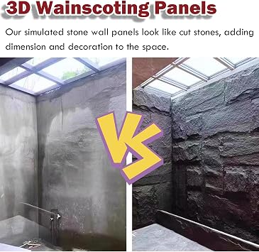PU Soft Stone Wall Panels, Lightweight 3D Fluted Textured Panel Accent & Wainscoting Paneling for Bathroom/Living Room/Restaurants, Temporary Backdrop(White,2 pack)