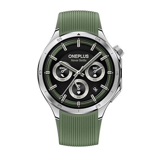 OnePlus Watch 3 Emerald Titantium, 32GB, 120-Hour Battery, Health & Fitness Tracking, Sapphire Crystal Design, Titanium Bezel, Dual-Engine, Wear-OS by Google