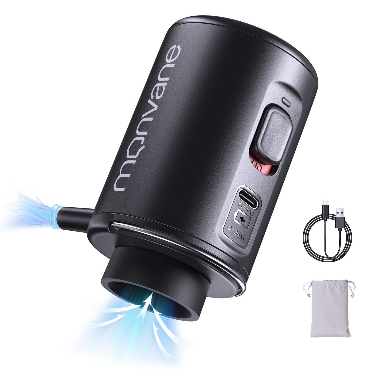 Electric Air Pump for Vacuum Bag - MONVANE Portable Vacuum Pump for Space Storage Bags Powerful Compression Pump (Wireless)