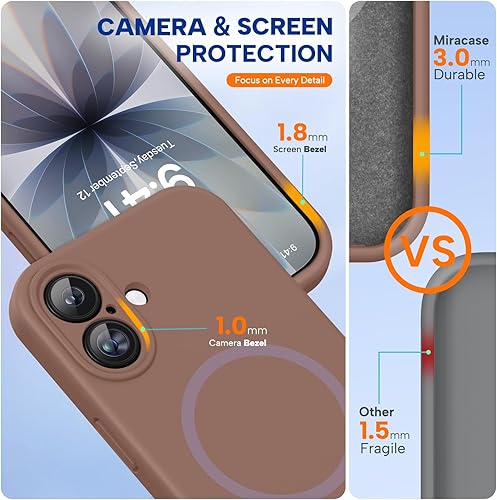 Miniatura 397 de Miracase - Funda diseñada para iPhone 11 con protector de pantalla, funda de goma de silicona líquida, protección total contra caídas y a prueba