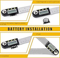 Vista 4 de Delgada Herramienta de Buscador de Ángulo Digital de 12 pulgadas/300mm Regla de Ángulo Digital Transportador de Ángulo de Acero Inoxidable