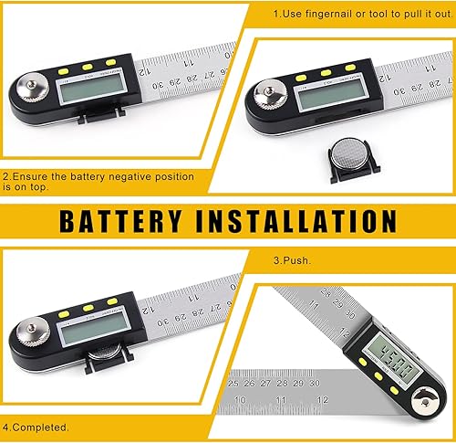 Miniatura 4 de Delgada Herramienta de Buscador de Ángulo Digital de 12 pulgadas300mm Regla de Ángulo Digital Transportador de Ángulo de Acero Inoxidable para