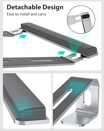 Miniatura 5 de NTMY Soporte para computadora portátil para escritorio, soporte de computadora portátil de aluminio ventilado para MacBook Pro AirHPDell de 10  17