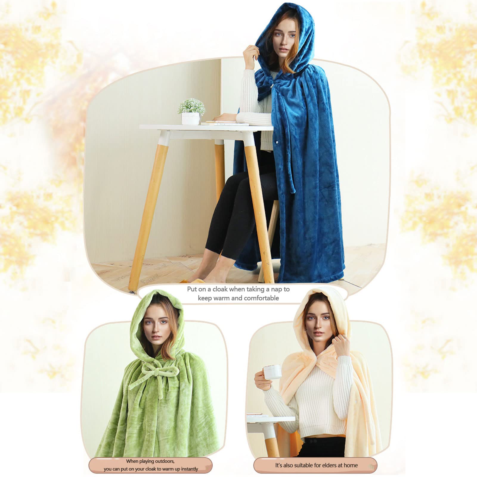 Poncho In Pile Sherpa Con Cappuccio Per Donna - Mantella Morbida, Calda E Avvolgente, Taglia Unica - Foto 5